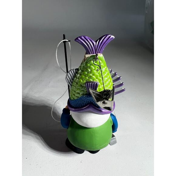 Vintage Christmas Ornaments Hallmark 2004 Fisherman Santa Claus Fun Fish on Head - Picture 3 of 9